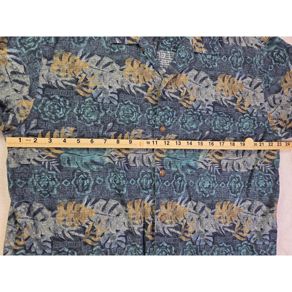 Woolrich Tropical Hawaiian Shirt Mens Large Green Palm Leaf Button Up Casual - Picture 7 of 9